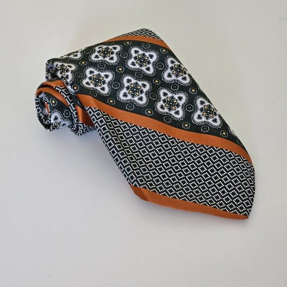 Pierre Cardin Creation Paris Tie Silk Multicolor W4.5 L55" Boho Geo Floral Vtg - Picture 12 of 13